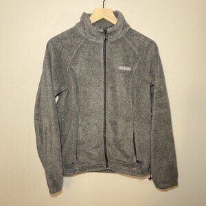 Columbia Jacket Women Medium Gray Fleece Sweater Coat Layer Full Zip Ladies